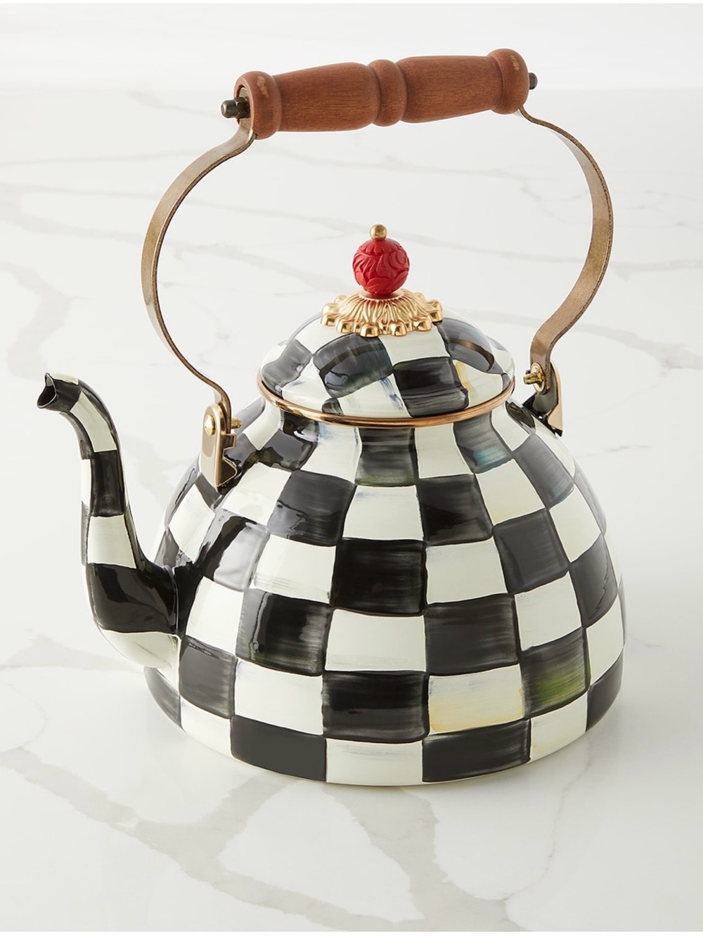 NEW! MacKenzie-Childs Courtly Check 2 Quart Tea Kettle